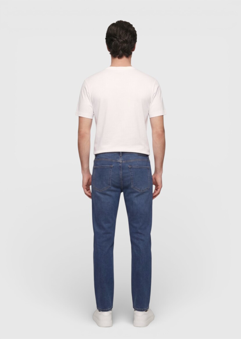 Ekru Düz İpek Karışımlı T-Shirt - 4