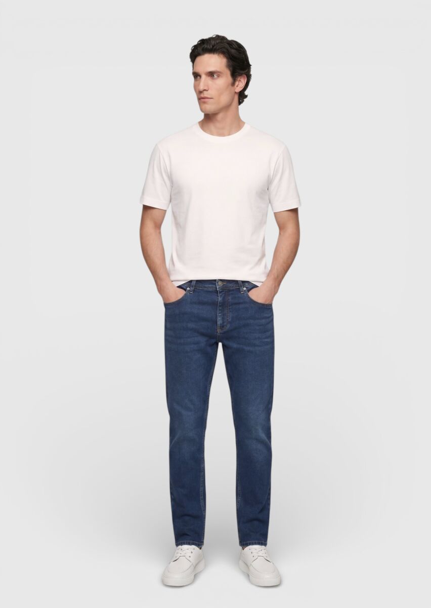 Ekru Düz İpek Karışımlı T-Shirt - 2