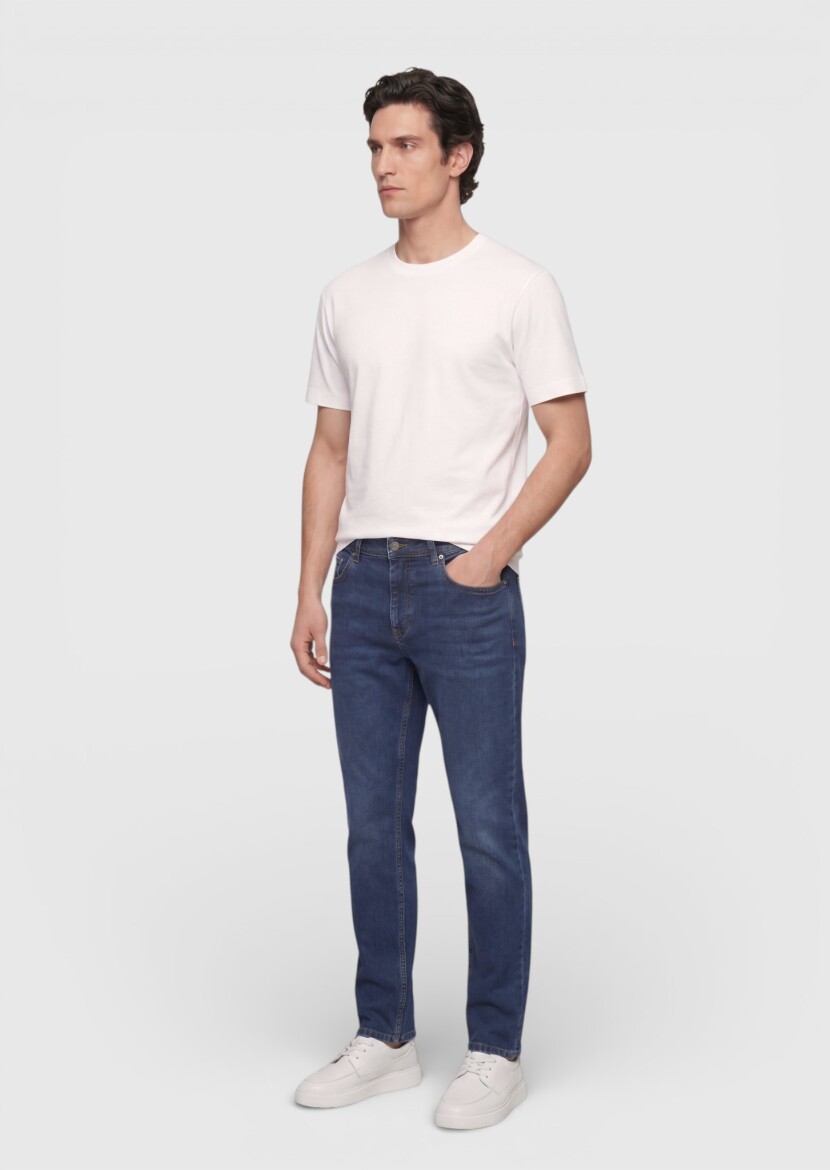 Ekru Düz İpek Karışımlı T-Shirt - 3