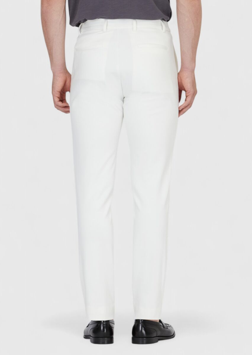 Ekru Düz Örme Jogging Fit Casual Pantolon - 5