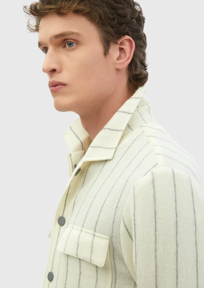 Ekru Gömlek Ceket - 5