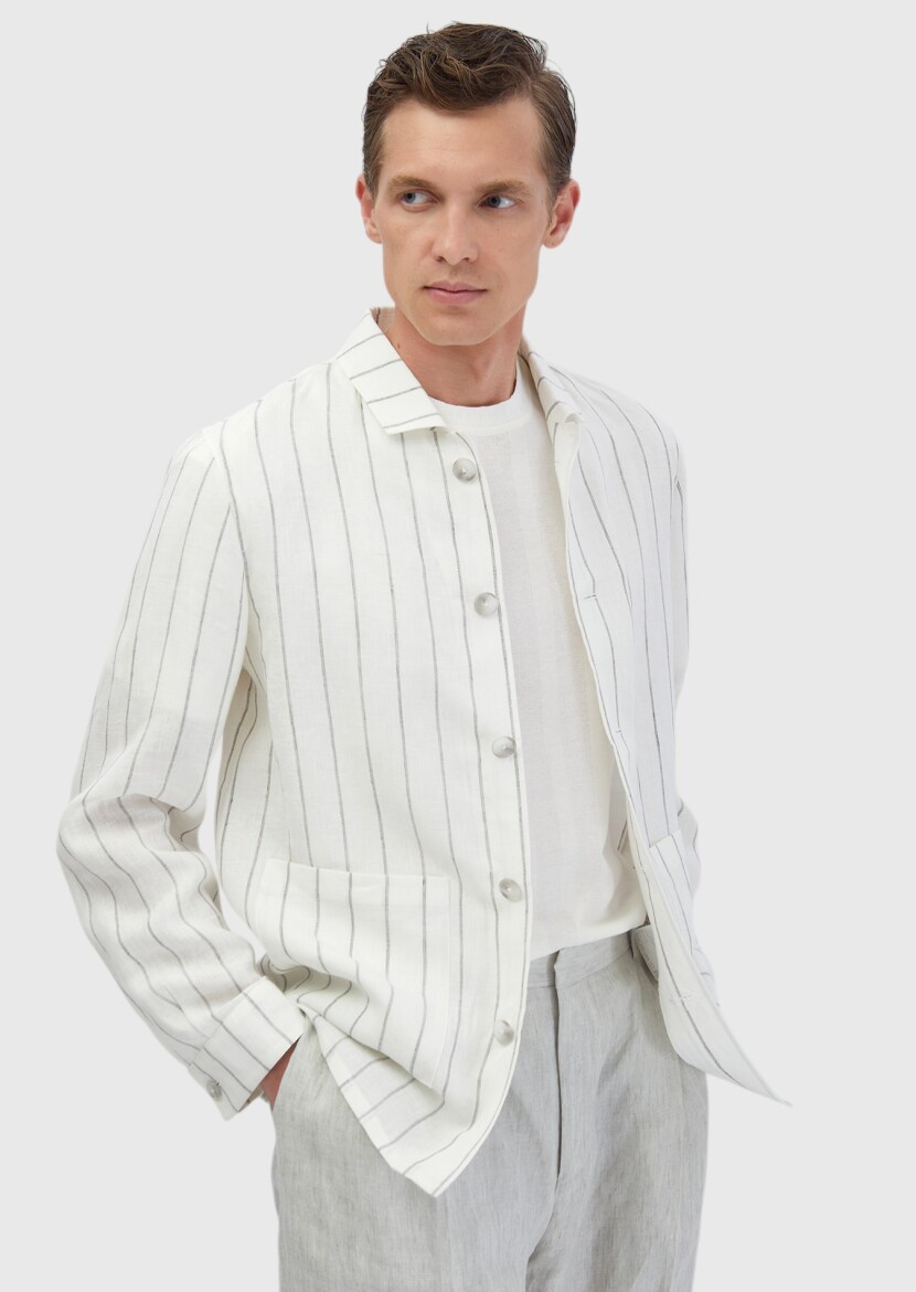 Ekru Gömlek Ceket - 4