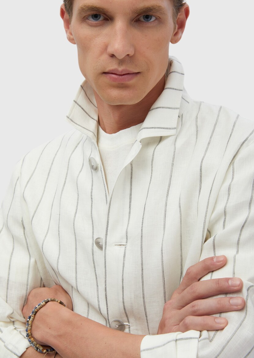 Ekru Gömlek Ceket - 5