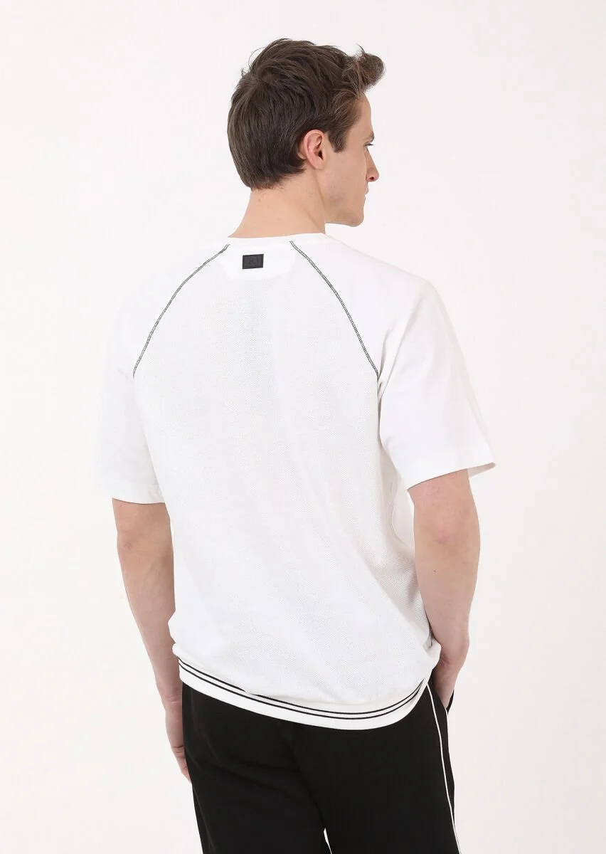 Ekru Jakarlı Sweatshırt - 5