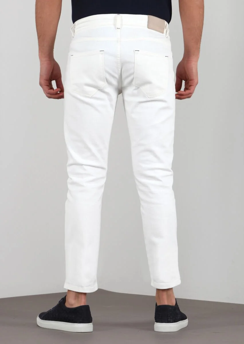 Ekru Pamuk Karışımlı Denim Pantolon - 2