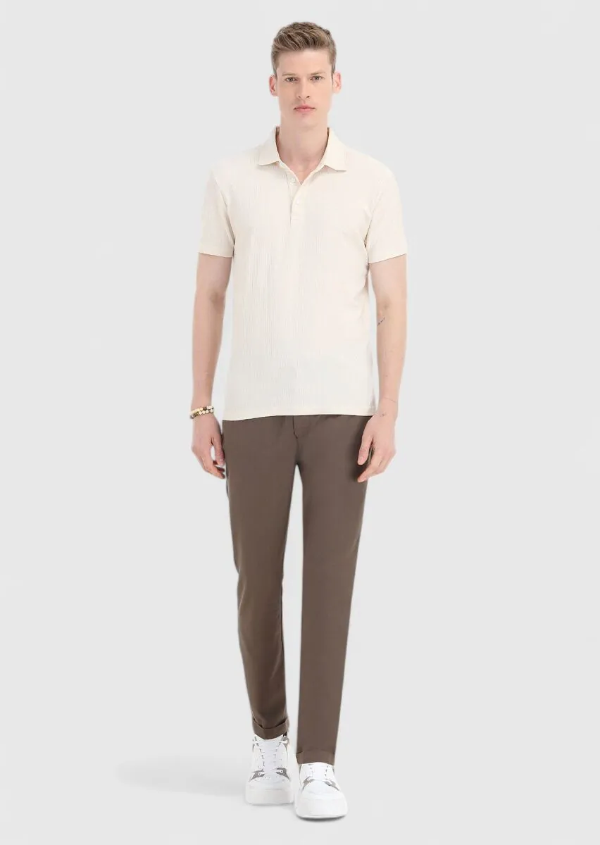 Ekru Polo Yaka T-Shirt - 1