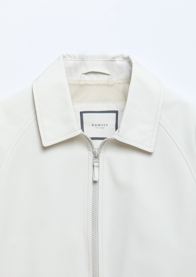 Ekru Regular Fit Gömlek Yaka Casual Dokuma Mont - 7