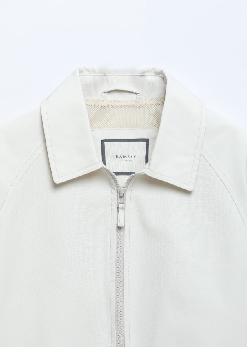 Ekru Regular Fit Gömlek Yaka Casual Dokuma Mont - 7