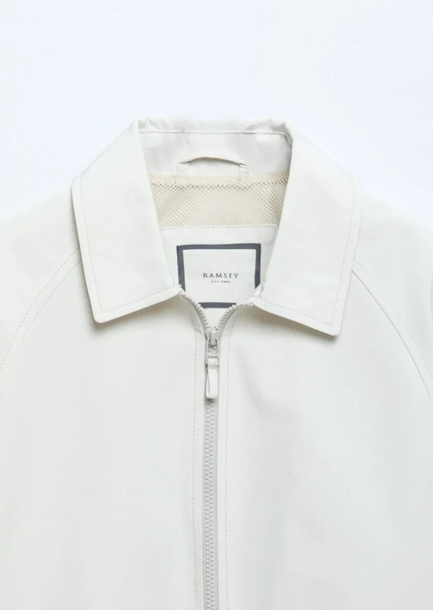 Ekru Regular Fit Gömlek Yaka Casual Dokuma Mont - 7