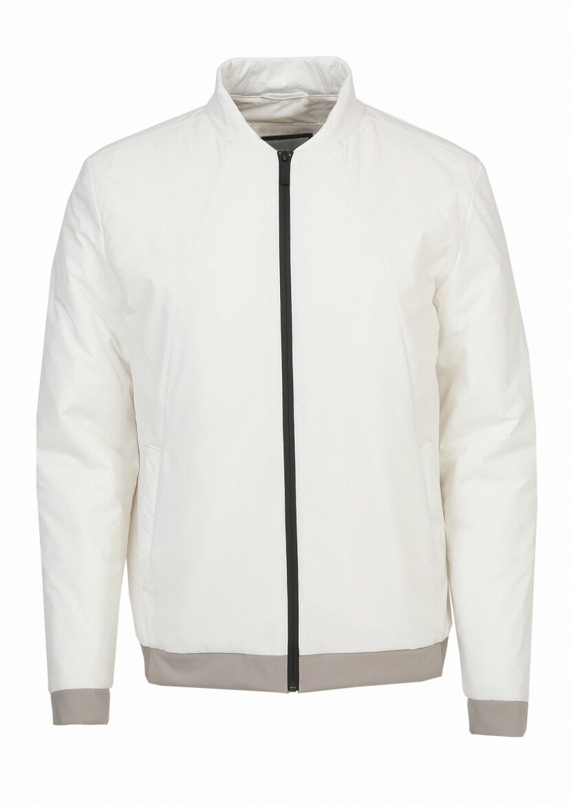 Ekru Regular Fit Hakim Yaka Casual Dokuma Mont - 7