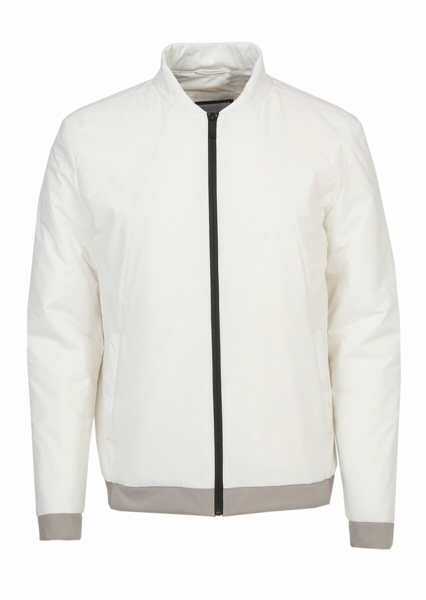 Ekru Regular Fit Hakim Yaka Casual Dokuma Mont - 7