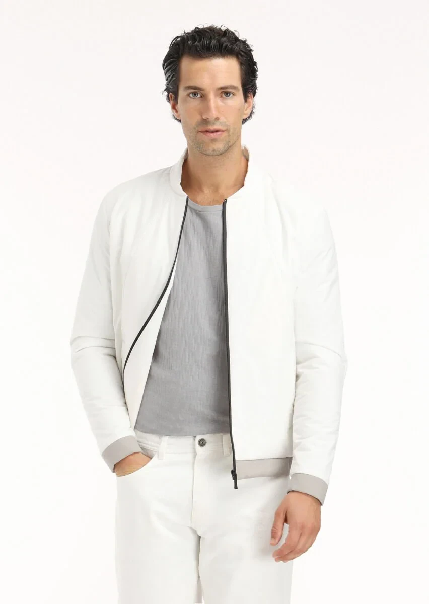 Ekru Regular Fit Hakim Yaka Casual Dokuma Mont - 3