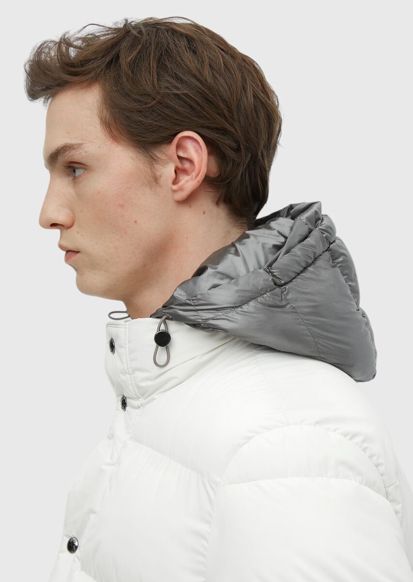 Ekru Regular Fit Kapüşonlu Casual Dokuma Mont - 5