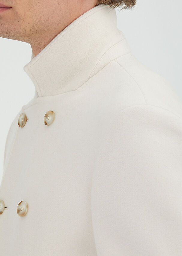 Ekru Regular Fit Kruvaze Yaka Casual Dokuma Kaban - 4