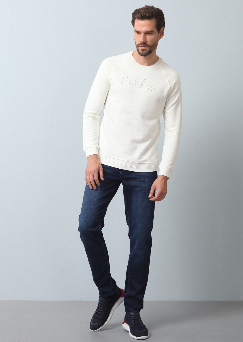 Ekru Sweatshırt - 1