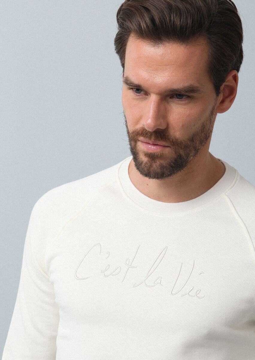 Ekru Sweatshırt - 2