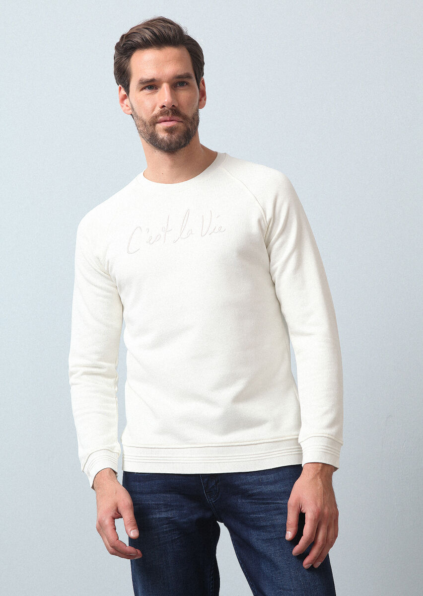 Ekru Sweatshırt - 4