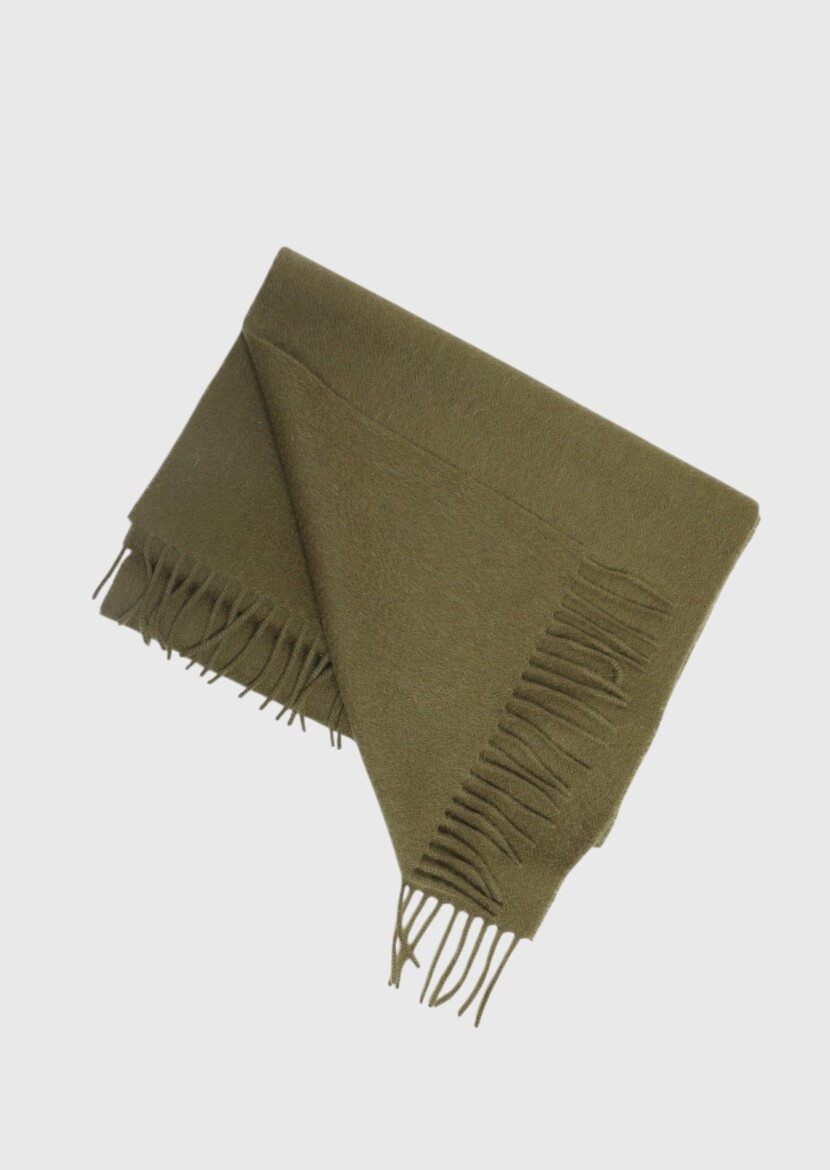 Green %100 Yün Scarf 