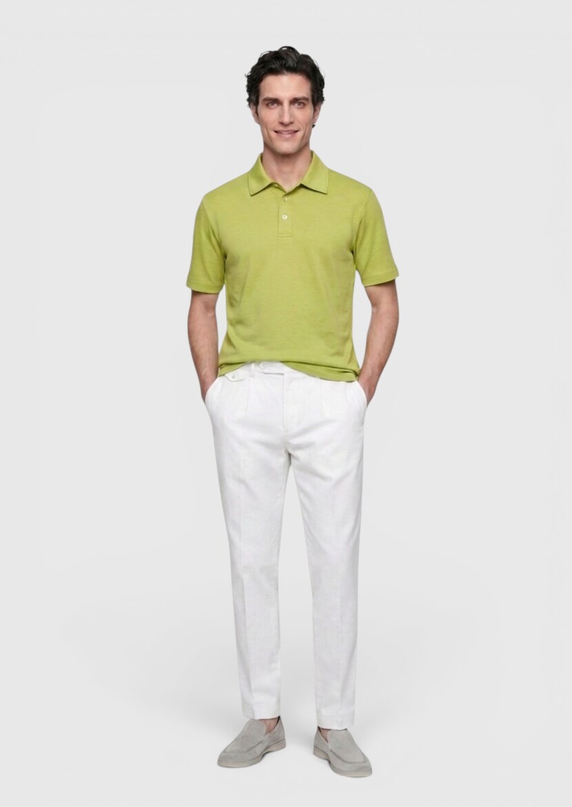 Green Plain Cotton Blended T-Shirt - RAMSEY