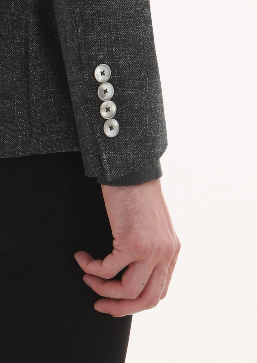 Green Plain Zeroweight Slim Fit Silk Blended Jacket - 4