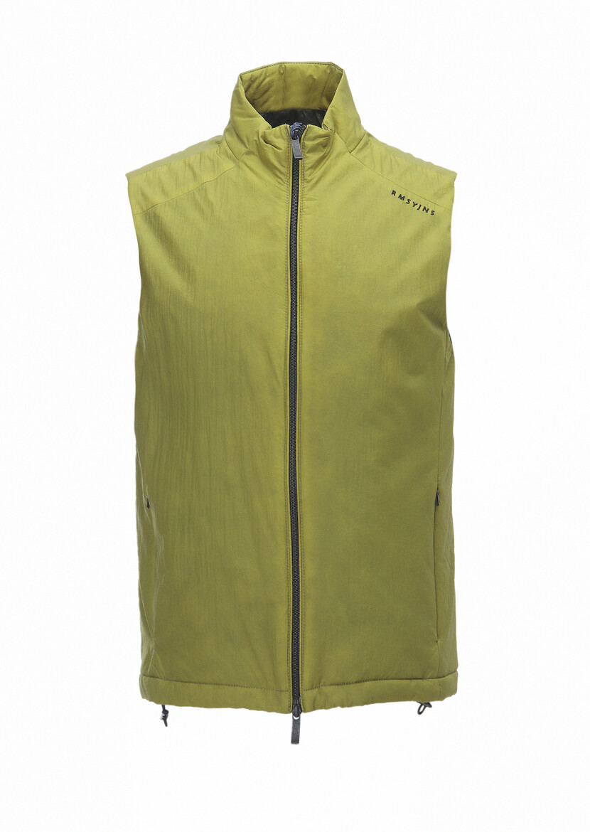 Green Weaving Puffer Vest - 7