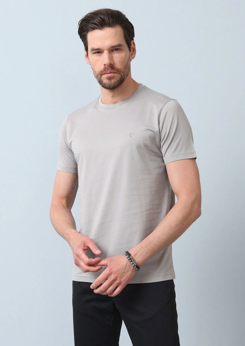 Grey 100% Cotton T-Shirt - 1