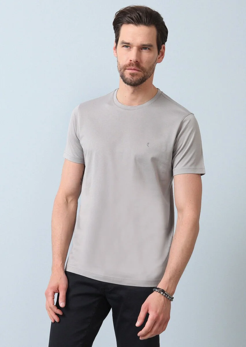 Grey 100% Cotton T-Shirt - 5