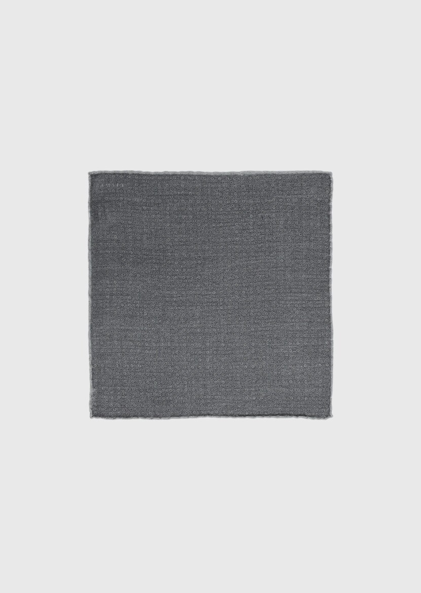 Grey %100 Yün Handkerchief 