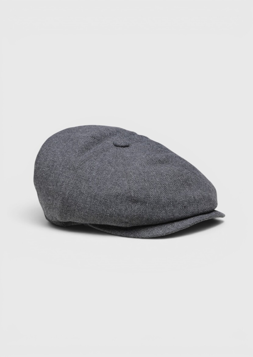 Grey %50 Polyester ,%50 Yün Hat 