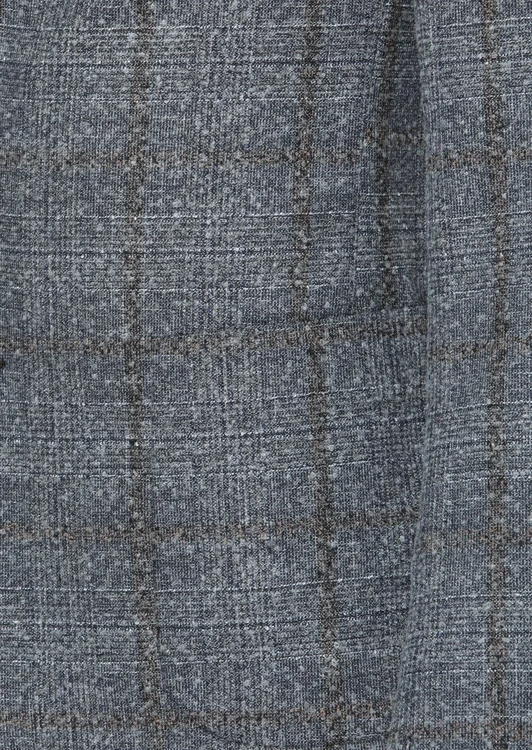 Grey Checkered Wool Blended Jacket - 3