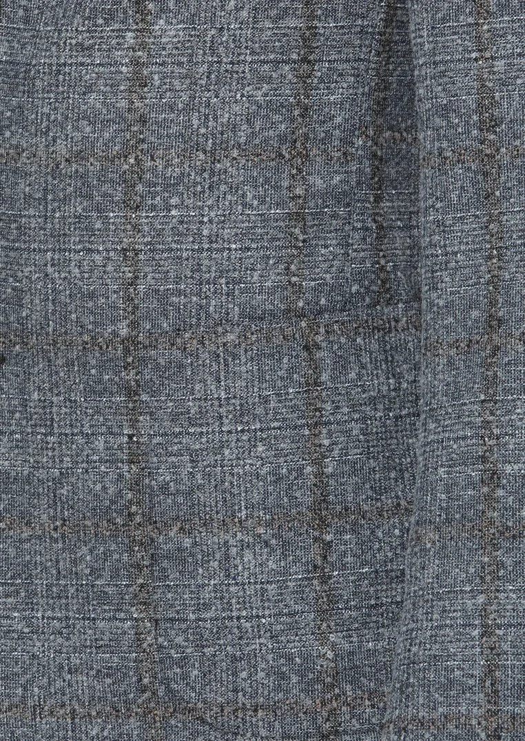 Grey Checkered Wool Blended Jacket - 3