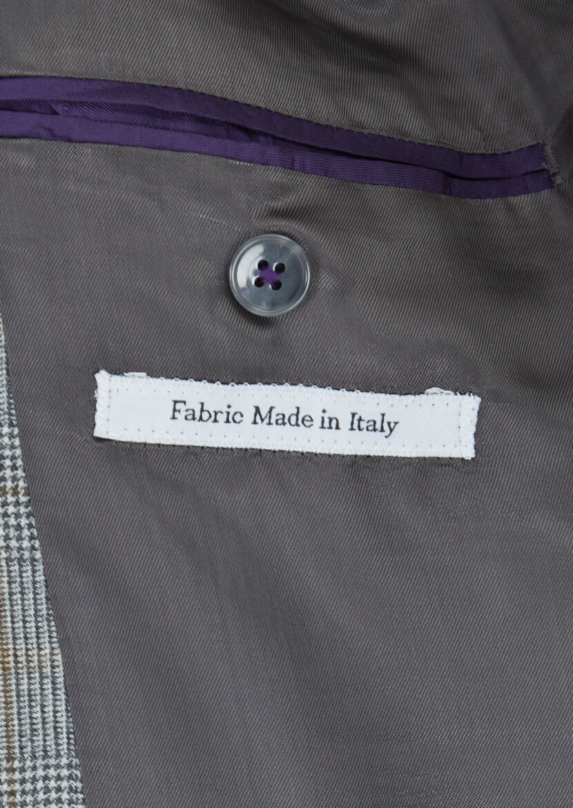 Grey Checkered Zeroweight Slim Fit Wool Blended Suit - 5