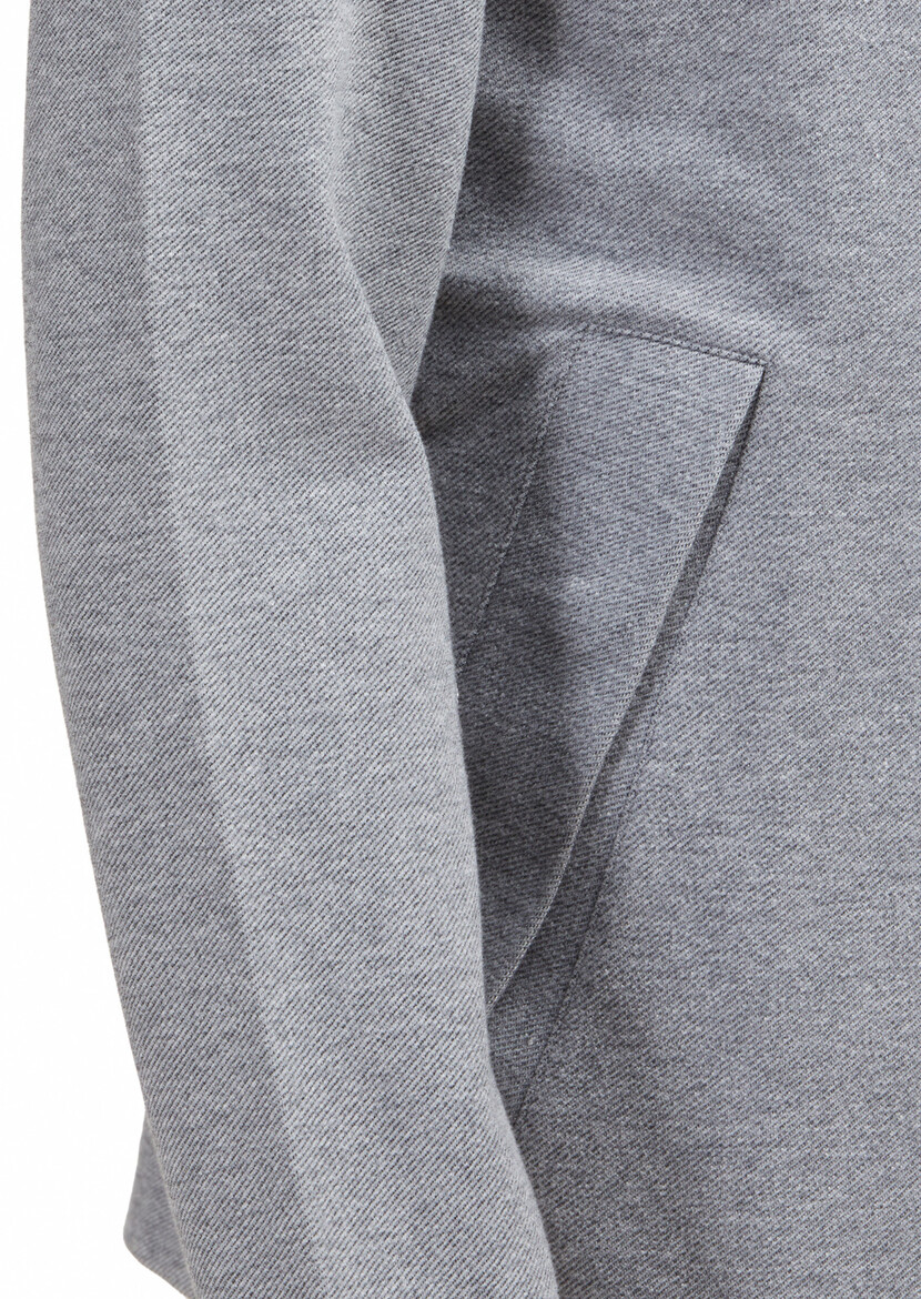 Grey Crew Neck Jacquard Sweatshirt - 3