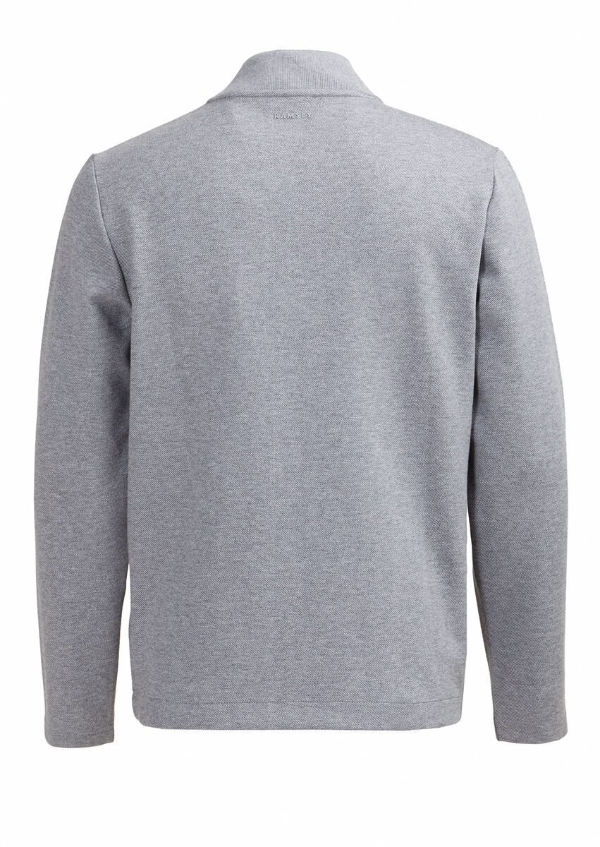 Grey Crew Neck Jacquard Sweatshirt - 5