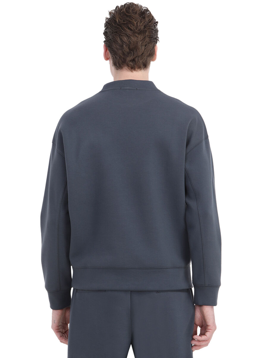 Grey Crew Neck Plain Sweatshirt - 6