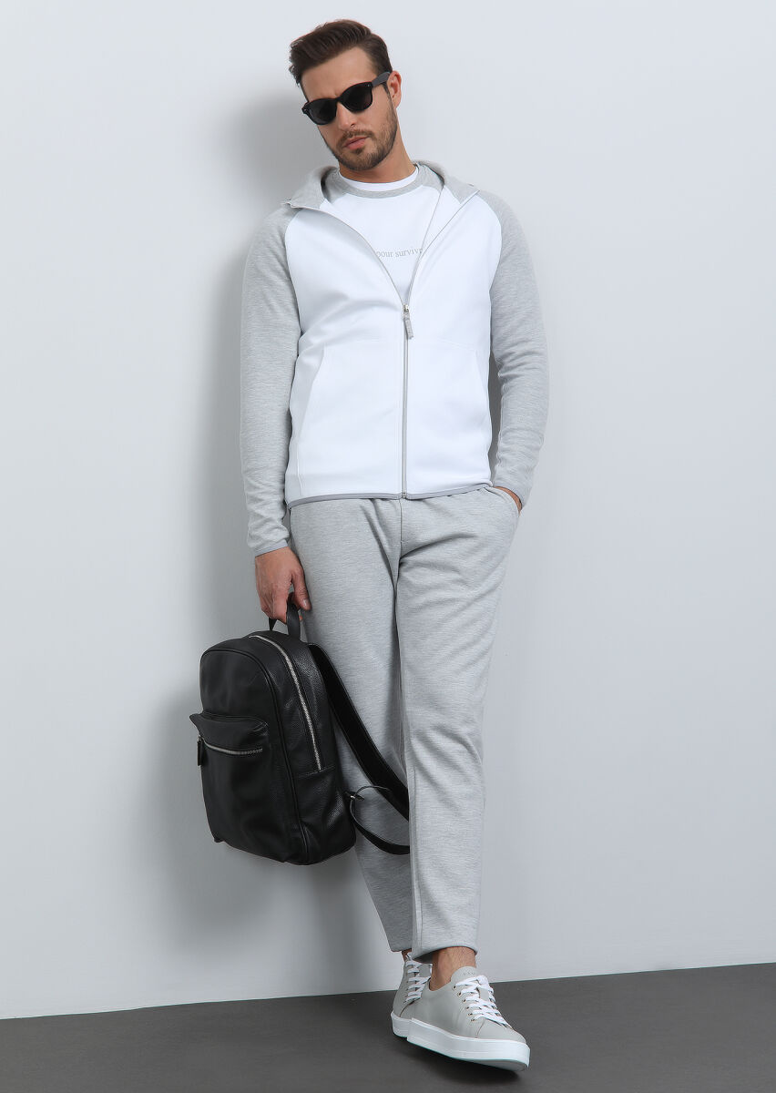 Grey Hooded Sweatshirt - 4