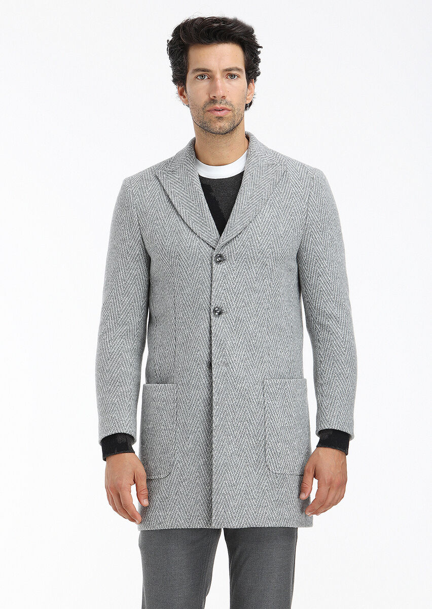 Grey Knitting Overcoat - 3