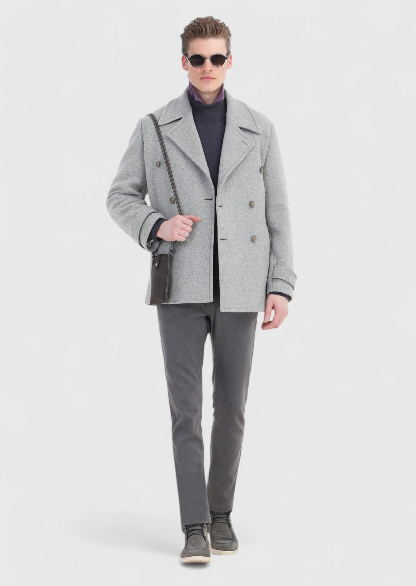 Grey Knitting Overcoat - 1