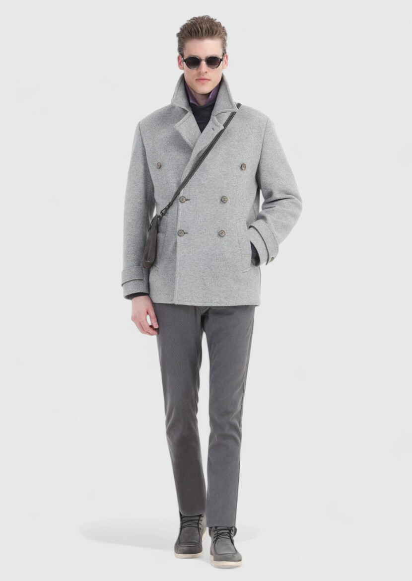 Grey Knitting Overcoat - 2