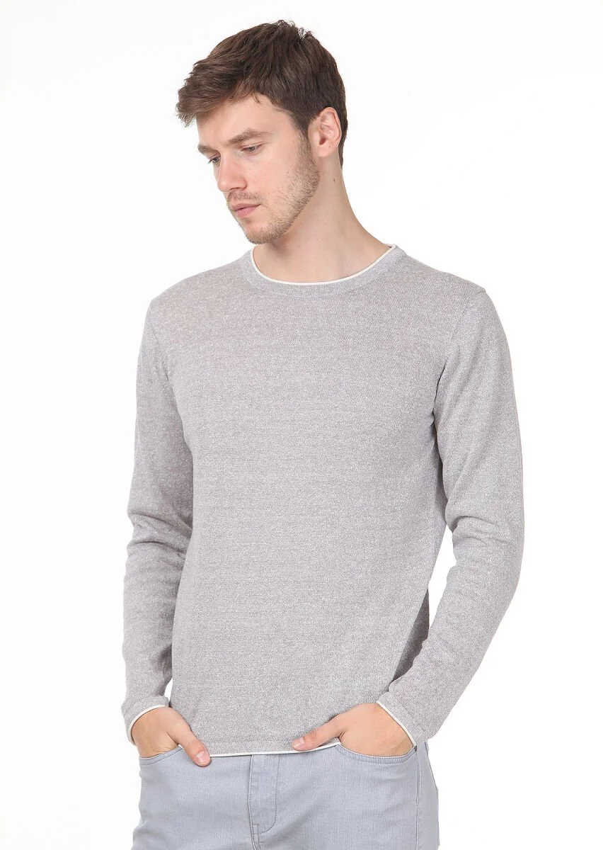 Grey Knitwear Sweatshirt - 1