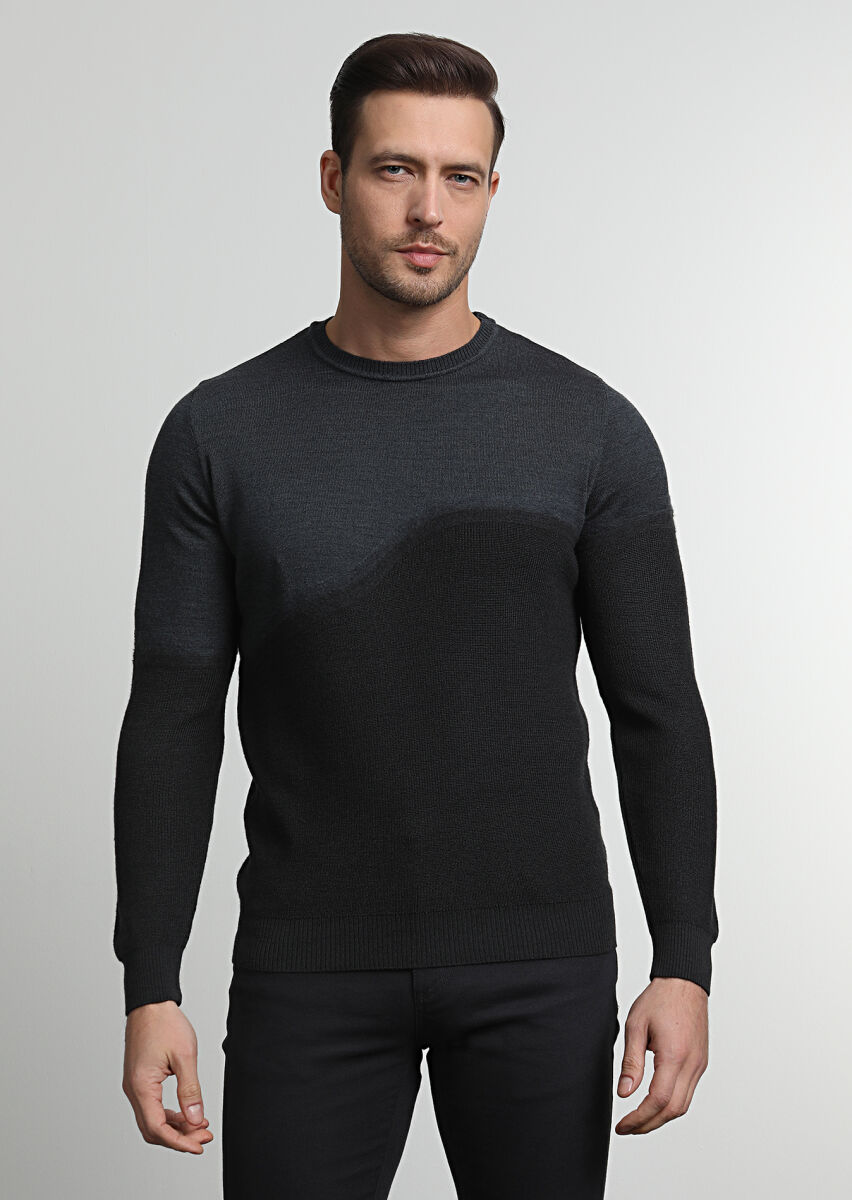 Grey Knitwear Sweatshirt - 1