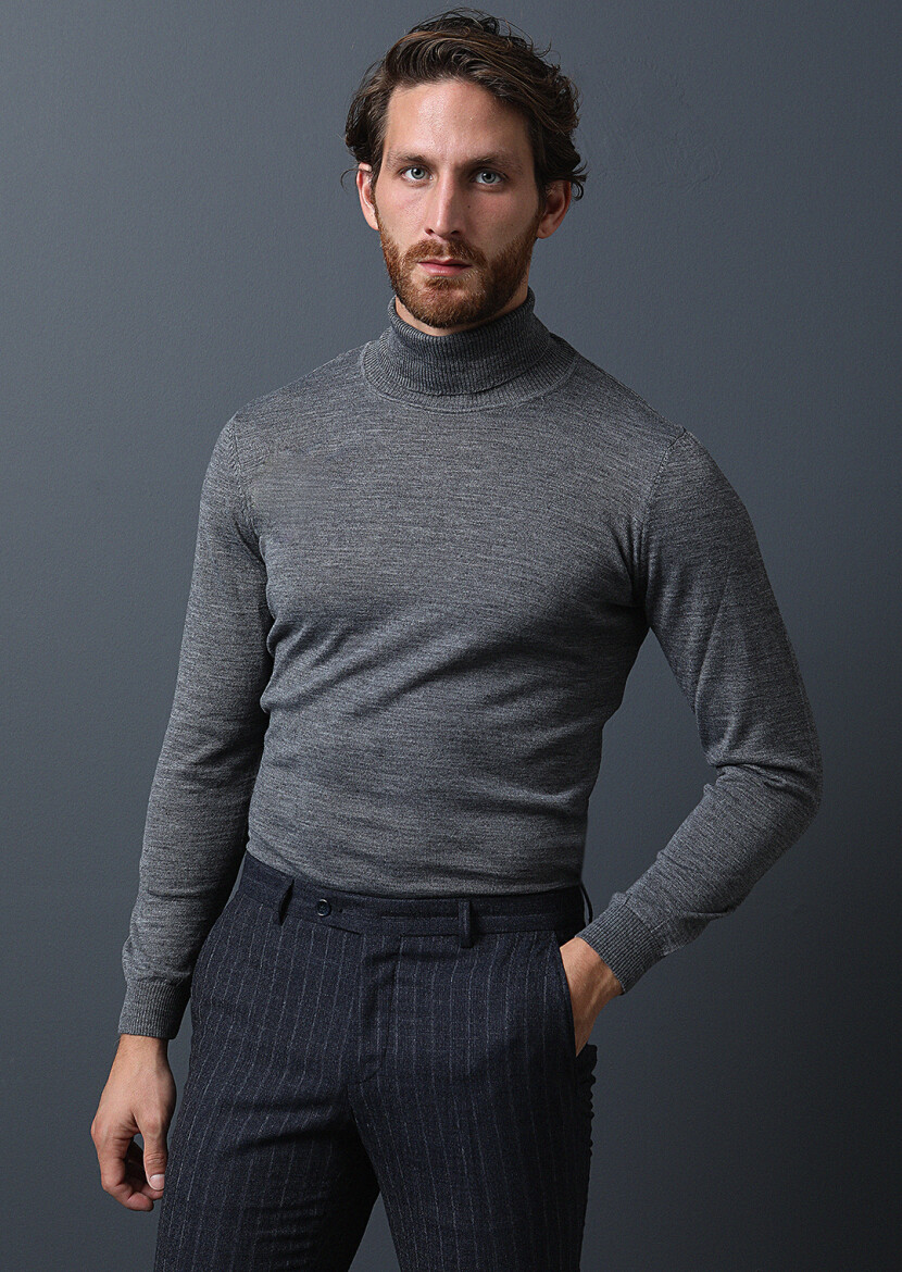 Grey Knitwear Sweatshirt - 1