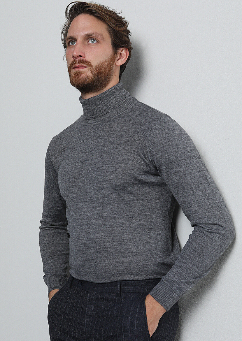 Grey Knitwear Sweatshirt - 3