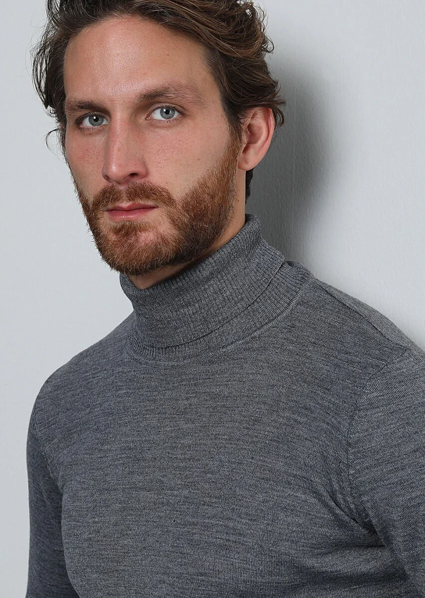 Grey Knitwear Sweatshirt - 2