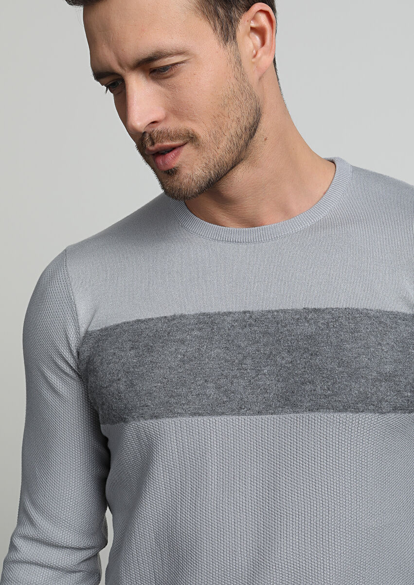 Grey Knitwear Sweatshirt - 1