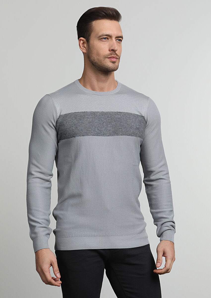 Grey Knitwear Sweatshirt - 2