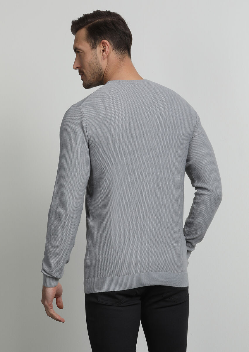 Grey Knitwear Sweatshirt - 4