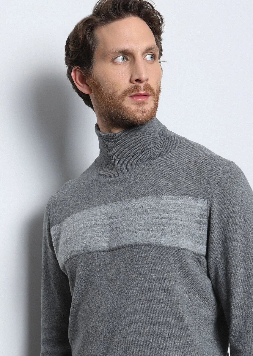 Grey Knitwear Sweatshirt - 1