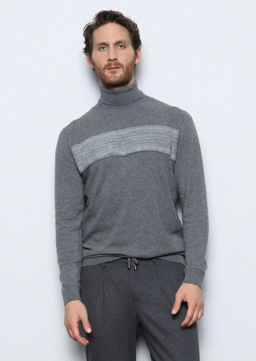 Grey Knitwear Sweatshirt - 2