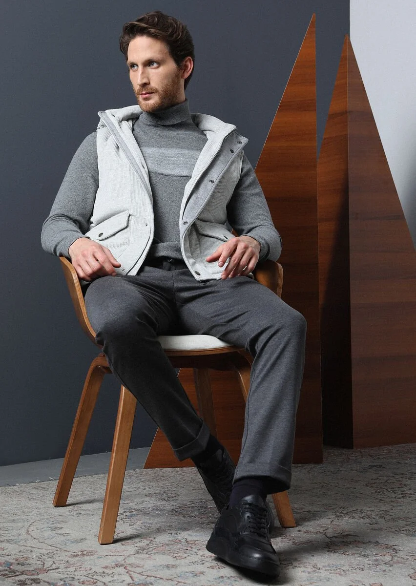 Grey Knitwear Sweatshirt - 3
